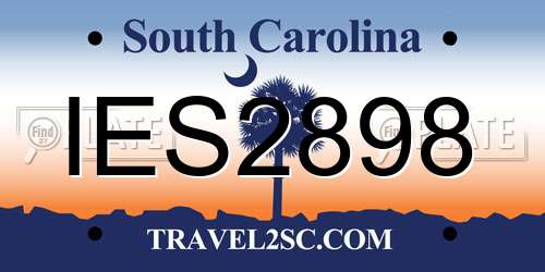 IES2898 South Carolina License Plate