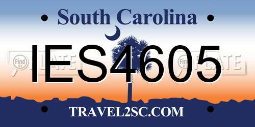 IES4605 South Carolina License Plate