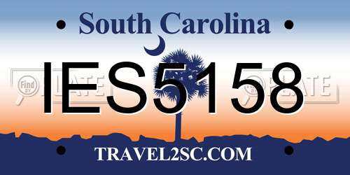 IES5158 South Carolina License Plate