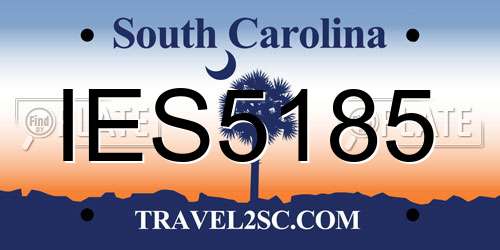 IES5185 South Carolina License Plate
