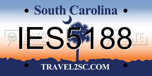 IES5188 South Carolina License Plate