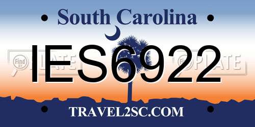IES6922 South Carolina License Plate