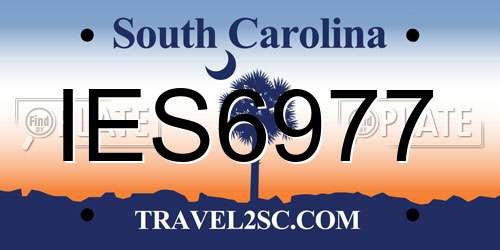 IES6977 South Carolina License Plate