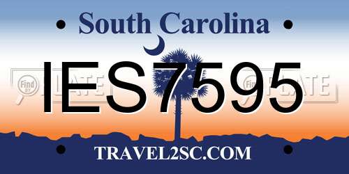 IES7595 South Carolina License Plate