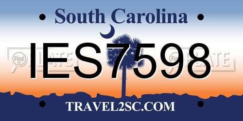 IES7598 South Carolina License Plate