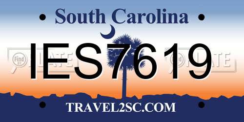 IES7619 South Carolina License Plate