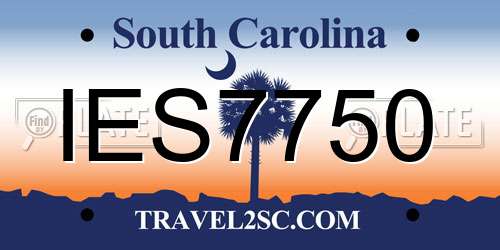 IES7750 South Carolina License Plate