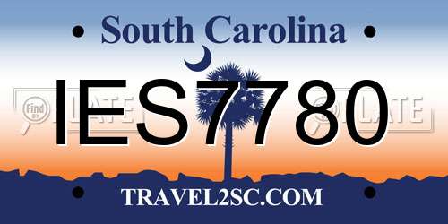 IES7780 South Carolina License Plate