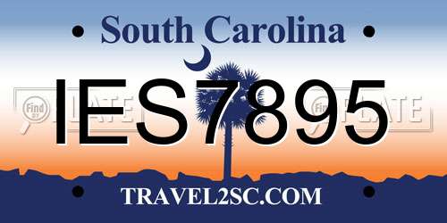 IES7895 South Carolina License Plate