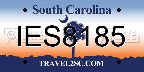 IES8185 South Carolina License Plate
