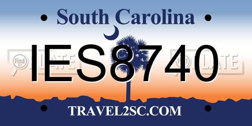 IES8740 South Carolina License Plate
