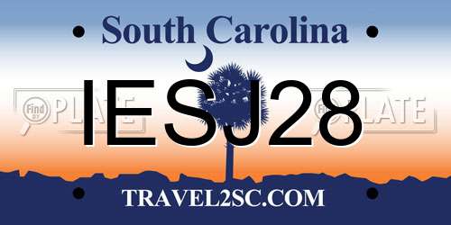 IESJ28 South Carolina License Plate