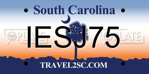 IESJ75 South Carolina License Plate