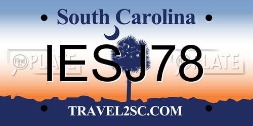IESJ78 South Carolina License Plate
