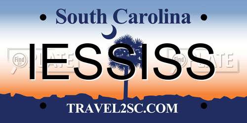 IESSISS South Carolina License Plate