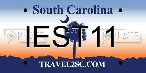 IEST11 South Carolina License Plate