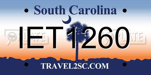 IET1260 South Carolina License Plate