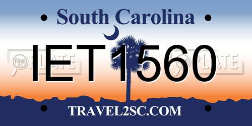IET1560 South Carolina License Plate