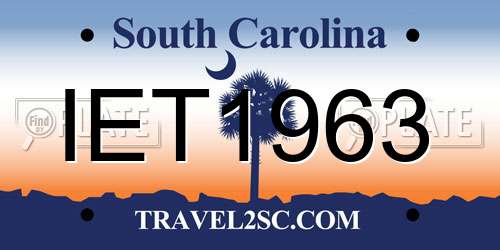 IET1963 South Carolina License Plate