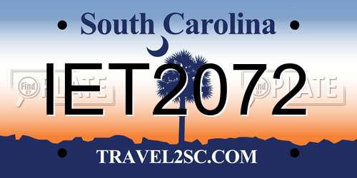 IET2072 South Carolina License Plate