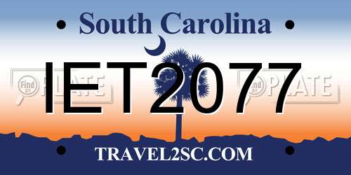 IET2077 South Carolina License Plate