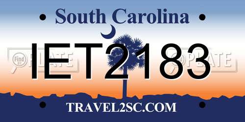 IET2183 South Carolina License Plate