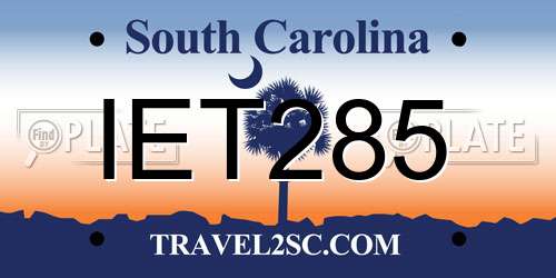 IET285 South Carolina License Plate