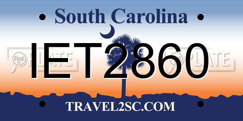 IET2860 South Carolina License Plate