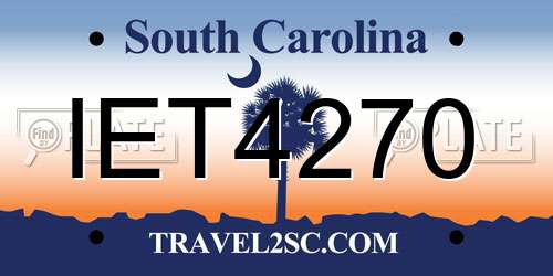 IET4270 South Carolina License Plate