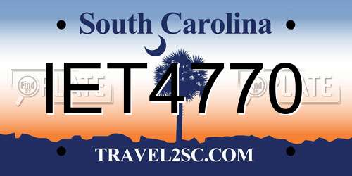IET4770 South Carolina License Plate
