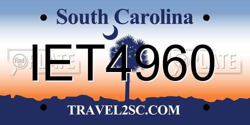 IET4960 South Carolina License Plate