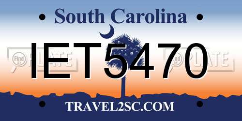 IET5470 South Carolina License Plate