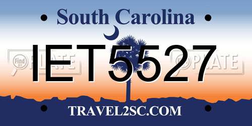 IET5527 South Carolina License Plate