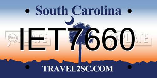 IET7660 South Carolina License Plate