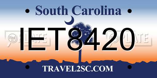 IET8420 South Carolina License Plate