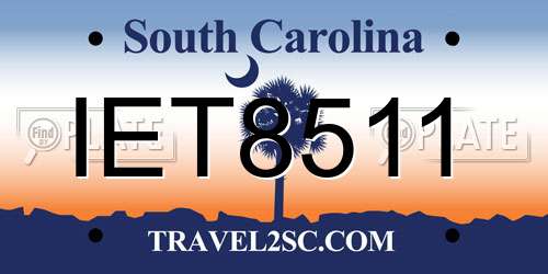 IET8511 South Carolina License Plate