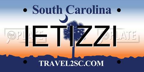 IETIZZI South Carolina License Plate