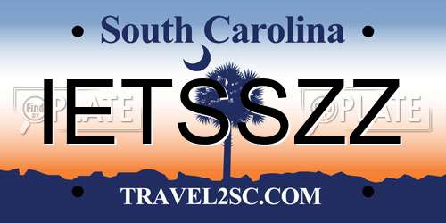 IETSSZZ South Carolina License Plate