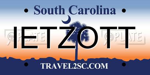 IETZOTT South Carolina License Plate