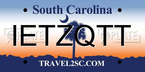 IETZQTT South Carolina License Plate