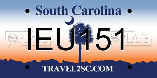 IEU151 South Carolina License Plate