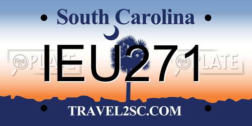 IEU271 South Carolina License Plate