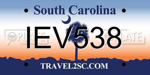 IEV538 South Carolina License Plate