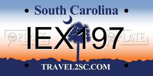 IEX197 South Carolina License Plate