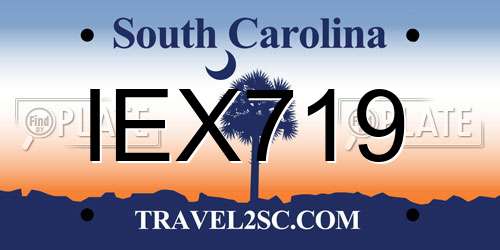 IEX719 South Carolina License Plate