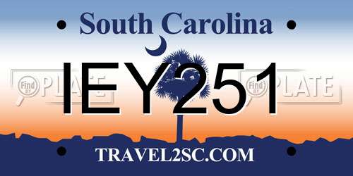 IEY251 South Carolina License Plate