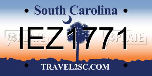 IEZ1771 South Carolina License Plate