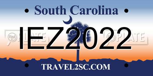 IEZ2022 South Carolina License Plate