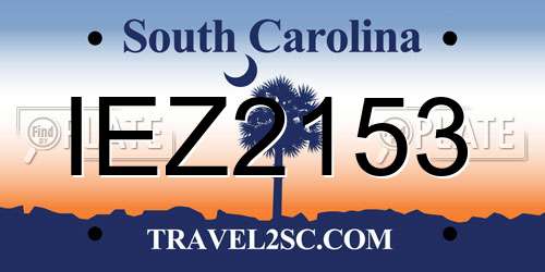 IEZ2153 South Carolina License Plate