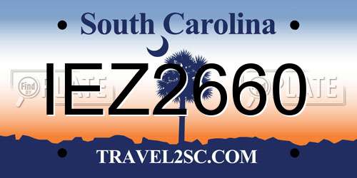 IEZ2660 South Carolina License Plate